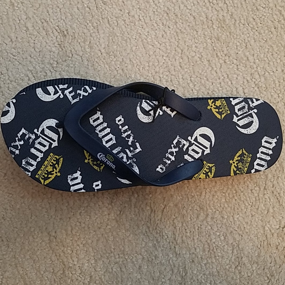 Corona, Navy, white, gold flip flops, Sz S/M - Picture 4 of 6